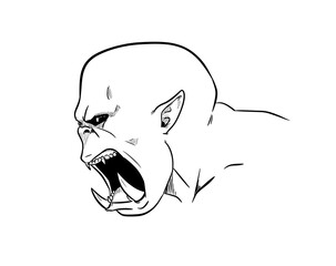 Orc Digital Illustration Drawing Isolated