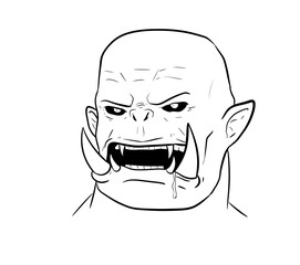 orc head digital illustration drawing isolated