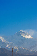The Throne of Gods: Majestic Snow-Capped Himalayan Peaks of the Annapurna Range in Pokhara, Nepal