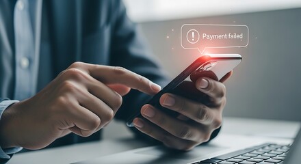 Person using smartphone for online payment transaction, digital banking concept