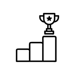 Trophy on a podium, representing success and achievement