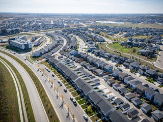 Aerial View of Brighton in Fall, Saskatoon, Saskatchewan