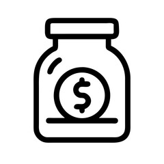 Savings jar with dollar sign represents investment