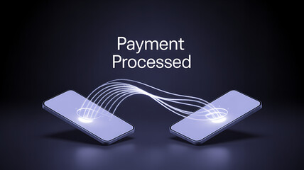 Mobile payment processing online transaction digital banking secure transfer contactless technology concept