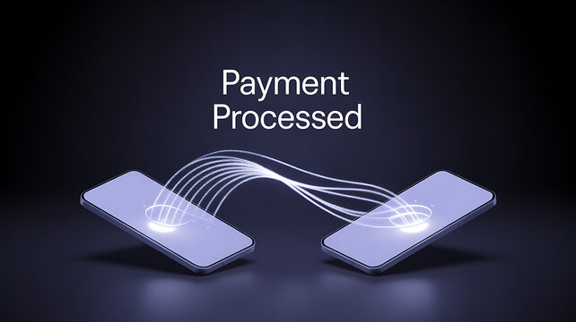 Mobile payment processing online transaction digital banking secure transfer contactless technology concept