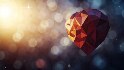 A geometric heart shape with a bokeh background, symbolizing love and affection. - Powered by Adobe