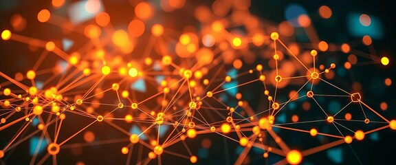 Blockchain technology visualized as interconnected nodes and data streams,  finance,  computer