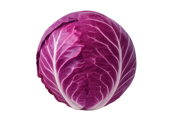 Obraz premium Whole fresh organic red cabbage showcasing healthy eating, preparing raw vegetables, and cooking natural vegan food on transparent