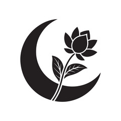 black and white flower icon