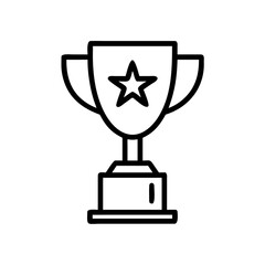 Trophy icon with a star for achievement concept