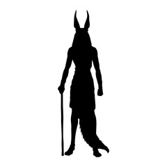Anubis Egyptian God Silhouette balck