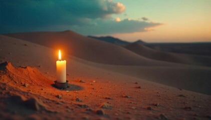 Flickering Candlelight in a Desolate Summer Landscape A Feeling of Intense Heat and Isolation
