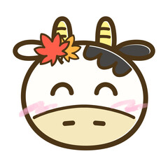 Autumn Leaves Cow Character 
