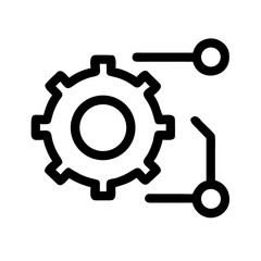 Gear with connected nodes, for process automation