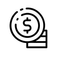 Illustration of a dollar coin stack