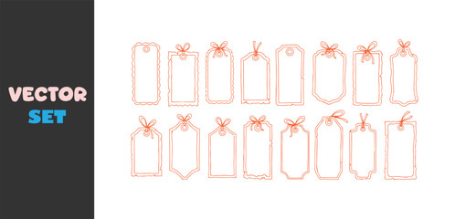 Obraz premium Collection of elegant gift tags with ribbon and bow accents