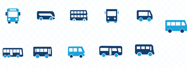 Bus icons vector set. Transportation concept