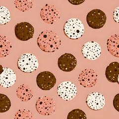 Soft cookie pattern. Simple cute cookie flat seamless pattern. Background for gift wrapping paper, fabric, clothes, textile, surface textures, scrapbook.