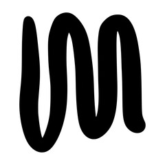 Hand-drawn black wavy line on white background