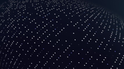 Data grid background with waving field of tiny white dots