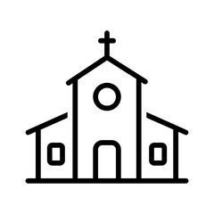 Vector black line icon for Church