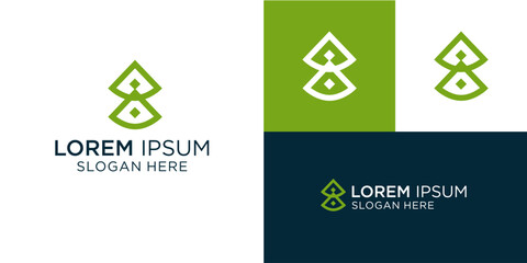 Modern green logo design for eco-friendly brand identity, perfect for sustainable businesses, environmental initiatives, and organic products seeking a memorable and unique visual mark