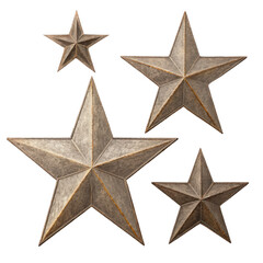 Obraz premium Set of different rustic metal 3d stars png metal stars png rustic stars png decorative stars png 3d stars png vintage stars png transparent background image