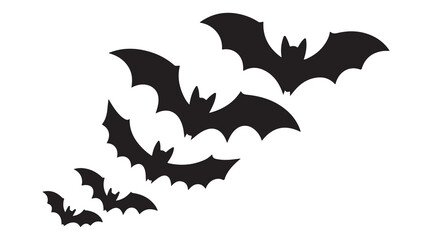 Fototapeta premium Halloween bats set vector illustration, set of halloween icons