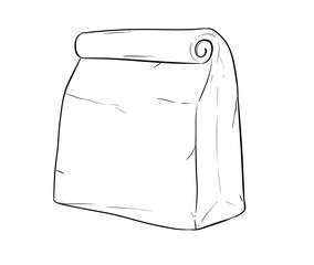 lunch bag digital illustration drawing isolated