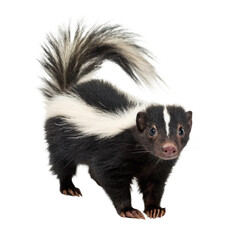 Fototapeta premium Skunk on png skunk png animal png wildlife png black and white png transparent background