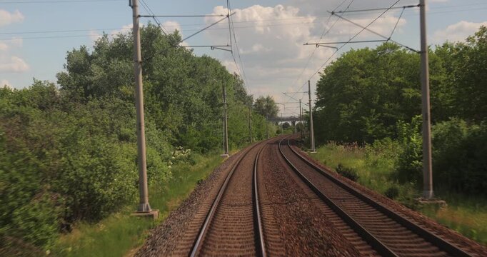 Railway travel rear view