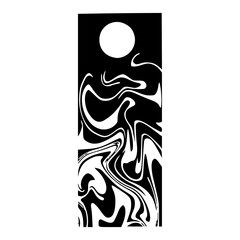 wavy monochrome distortion pattern on rectangular hang tang