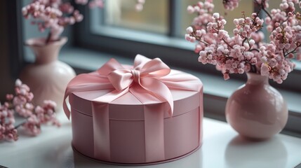 gift box on a wooden table