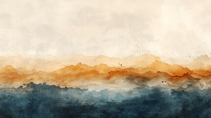 Abstract earthy toned paper evokes serene and tranquil emotion, creating beautiful watercolor painting with dreamy and calming vibes for any design project