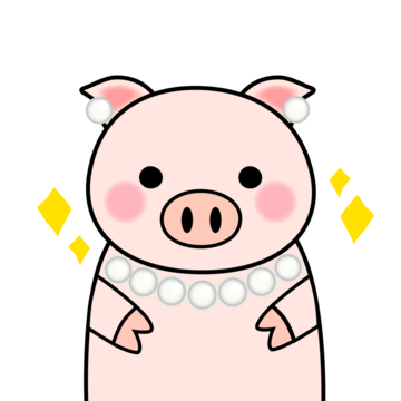 真珠の耳飾りの豚　unique 一点もの　原画 豚に真珠 | nonjie