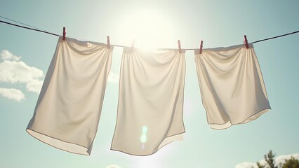 clothes drying on a clothesline