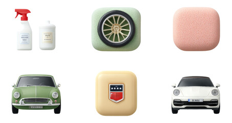 High-Quality Isolated Objects with Colorful Backgrounds for Creative Projects