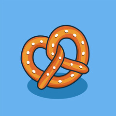 Cute Pretzel Bread Vector Illustration 