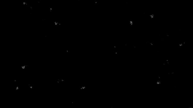 Glittering scratches from old film mask overlay, with alpha channel, 4k video