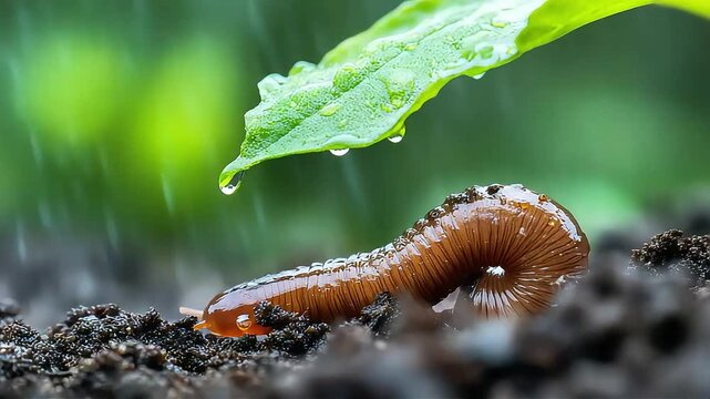 The leech clung to the surface, waiting patiently for its next meal.