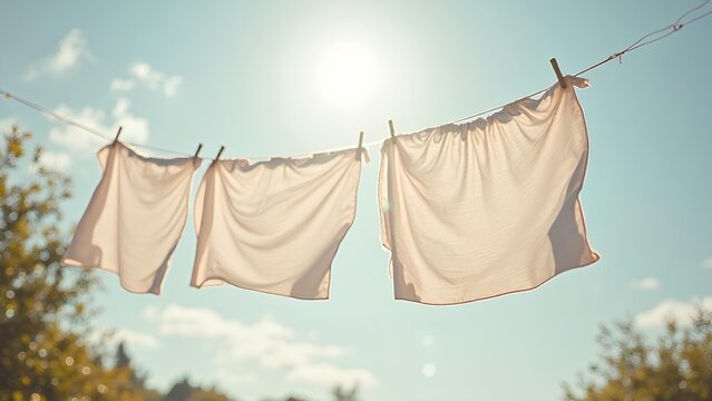 clothes drying on a clothesline