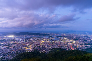 新日本3大夜景・福岡県皿倉山から望む都市風景