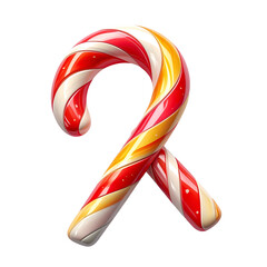Swirled candy canes with red, white, and yellow stripes arranged on a dark background.