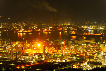 岡山県・水島コンビナート夜景