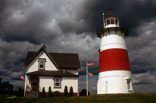 Atmospheric changes suddenly surround the Stratford Lighthouse in CT.
