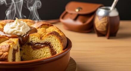 Bud&iacute;n de Pan Comfort: Dulce de Leche Swirls in Gaucho Warmth