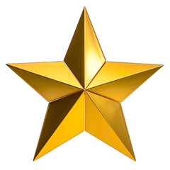Golden five-pointed star shape gleams against a dark background.