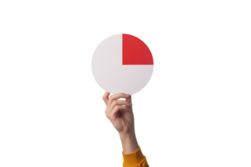 hand holding pie chart with 25 percent portion highlighted