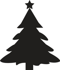 Abstract vector illustration of a black pine fir Christmas tree