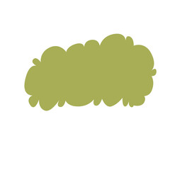 Small rounded green bush in minimal vector style, representing desert vegetation, flora, and organic natural landscape elements.
